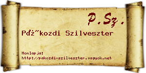 Pákozdi Szilveszter névjegykártya